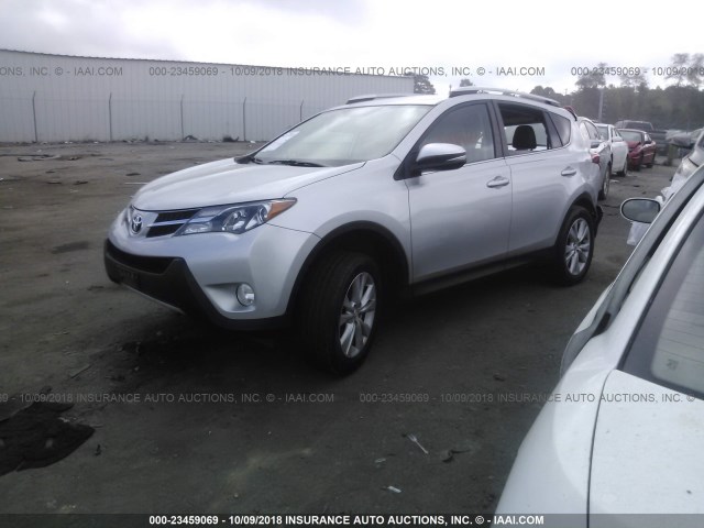 2T3YFREV5DW045009 - 2013 TOYOTA RAV4 LIMITED SILVER photo 2