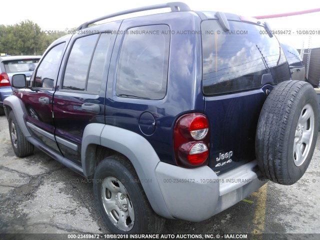 1J4GL48K76W128528 - 2006 JEEP LIBERTY SPORT BLUE photo 3