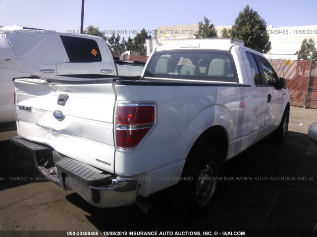 1FTEX1CM2BFB24440 - 2011 FORD F150 SUPER CAB WHITE photo 4