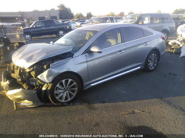 5NPE34AF8HH553968 - 2017 HYUNDAI SONATA SPORT/LIMITED SILVER photo 2