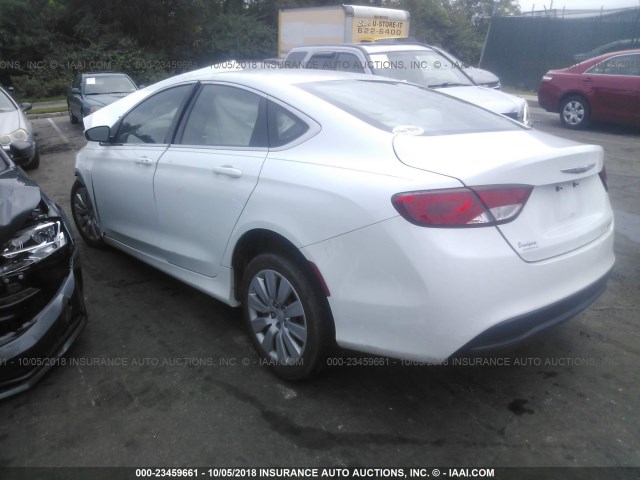 1C3CCCFB4FN560649 - 2015 CHRYSLER 200 LX WHITE photo 3