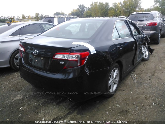 4T1BF1FK9CU019466 - 2012 TOYOTA CAMRY SE/LE/XLE BLACK photo 4