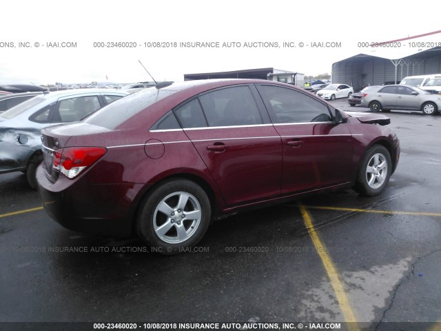 1G1PE5SB4G7214950 - 2016 CHEVROLET CRUZE LIMITED LT MAROON photo 4