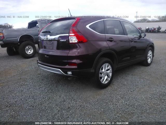 2HKRM4H79FH707629 - 2015 HONDA CR-V EXL BURGUNDY photo 4