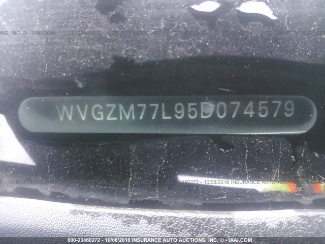 WVGZM77L95D074579 - 2005 VOLKSWAGEN TOUAREG 4.2 BLACK photo 9