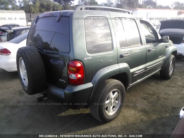 1J4GL58K72W117268 - 2002 JEEP LIBERTY LIMITED GREEN photo 4