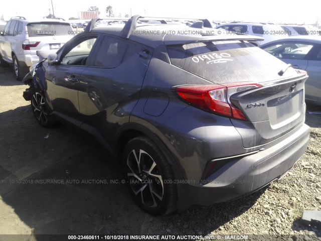 NMTKHMBX7JR019130 - 2018 TOYOTA C-HR XLE/XLE PREMIUM GRAY photo 3