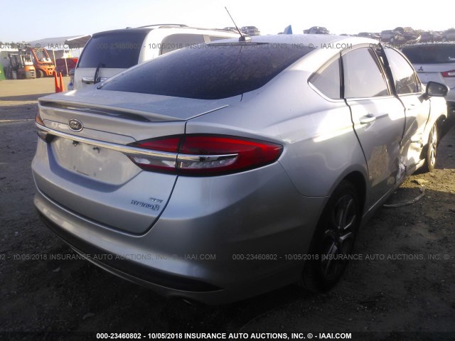 3FA6P0LU2HR223579 - 2017 FORD FUSION SE HYBRID SILVER photo 4