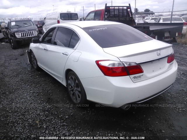 1HGCR2F51EA280144 - 2014 HONDA ACCORD SPORT WHITE photo 3