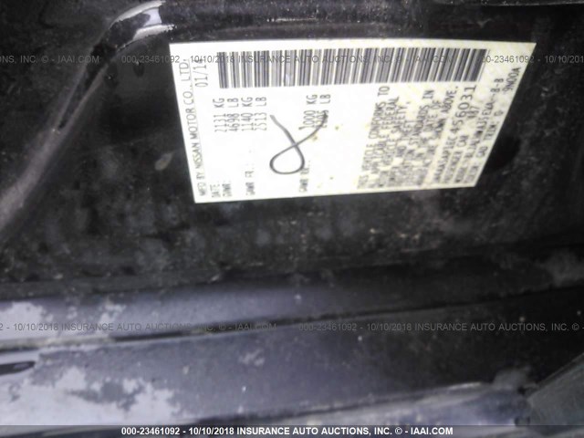 1N4AA5AP1EC456031 - 2014 NISSAN MAXIMA S/SV BLACK photo 9