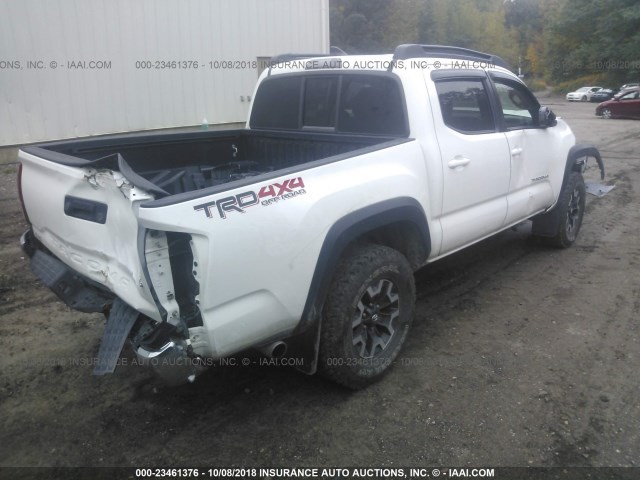 5TFCZ5AN9GX015561 - 2016 TOYOTA TACOMA DBL CAB/SR/SR5/TRD SPT/OR WHITE photo 4