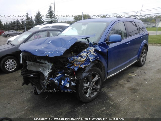 3C4PDCGG3FT631862 - 2015 DODGE JOURNEY CROSSROAD BLUE photo 2