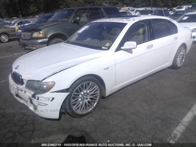 WBAHN83547DT71737 - 2007 BMW 750 WHITE photo 2