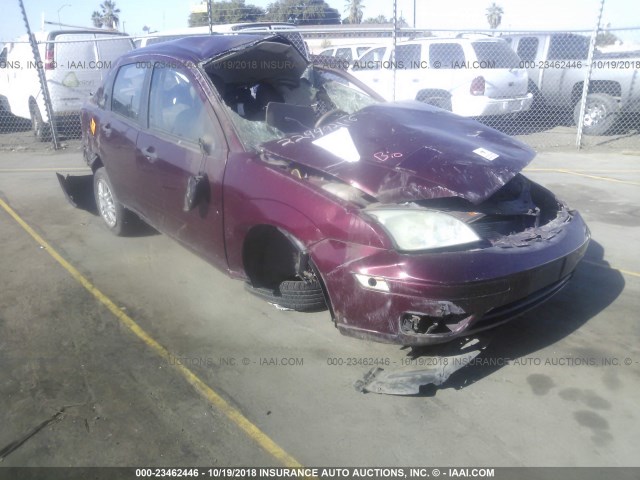 1FAHP34N46W244252 - 2006 FORD FOCUS ZX4 MAROON photo 1