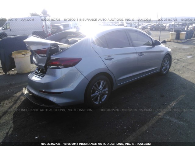 5NPD84LF1HH160453 - 2017 HYUNDAI ELANTRA SE/VALUE/LIMITED SILVER photo 4