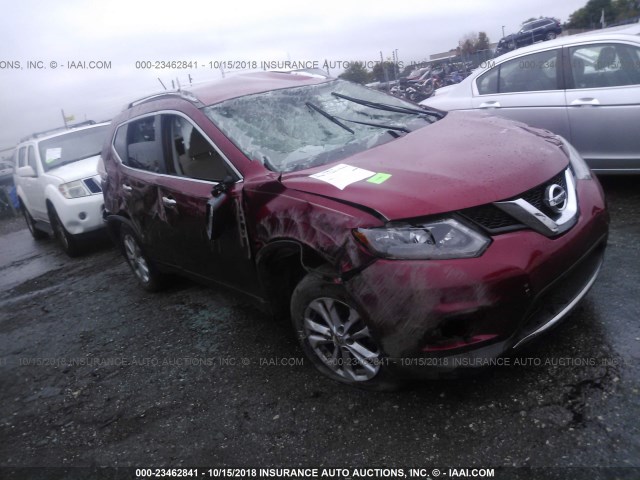 KNMAT2MV5GP655253 - 2016 NISSAN ROGUE S/SL/SV RED photo 1