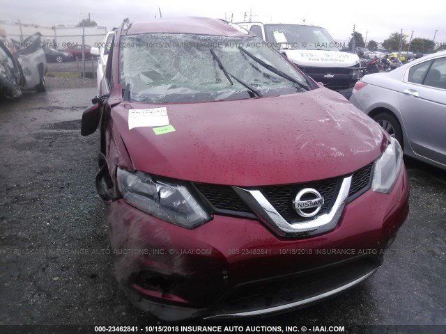 KNMAT2MV5GP655253 - 2016 NISSAN ROGUE S/SL/SV RED photo 6