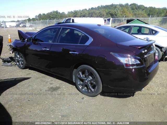 1N4AA5AP1EC471323 - 2014 NISSAN MAXIMA S/SV MAROON photo 3