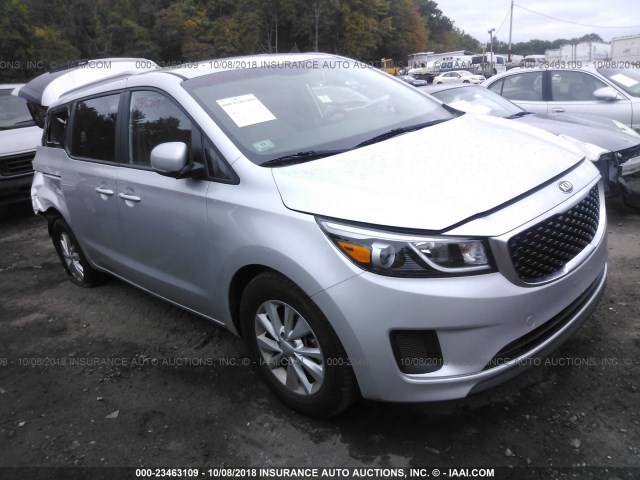 KNDMB5C1XF6071743 - 2015 KIA SEDONA LX SILVER photo 1