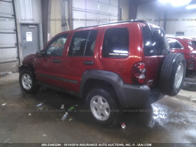 1J4GL48K67W543003 - 2007 JEEP LIBERTY SPORT RED photo 3