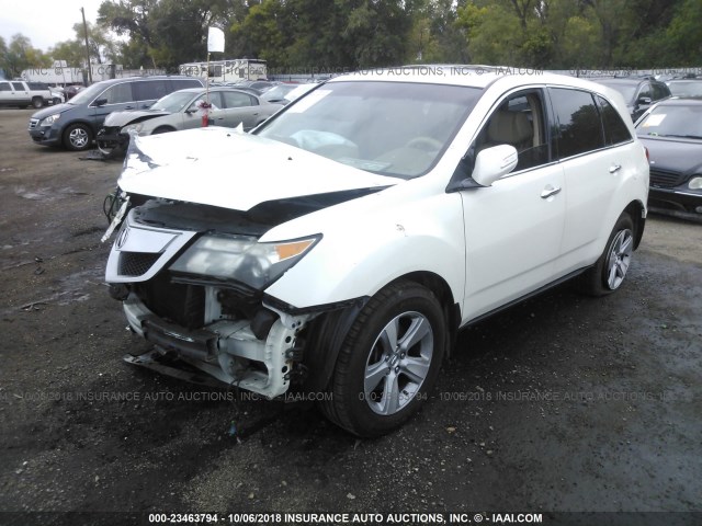 2HNYD2H46BH525809 - 2011 ACURA MDX TECHNOLOGY WHITE photo 2