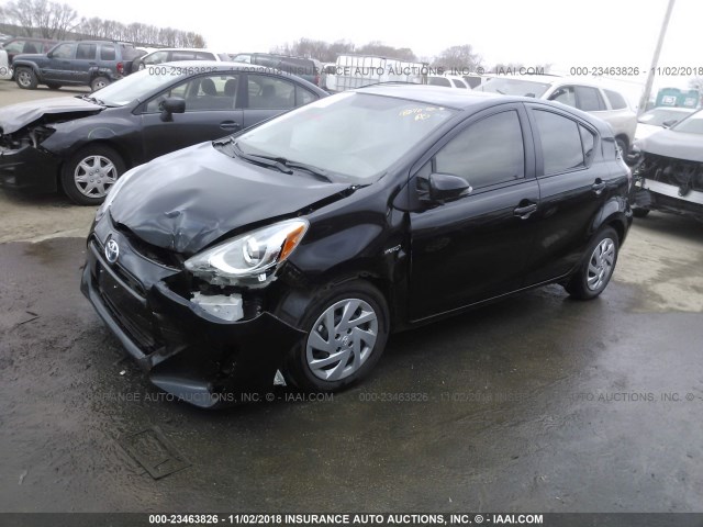 JTDKDTB38F1108181 - 2015 TOYOTA PRIUS C BLACK photo 2