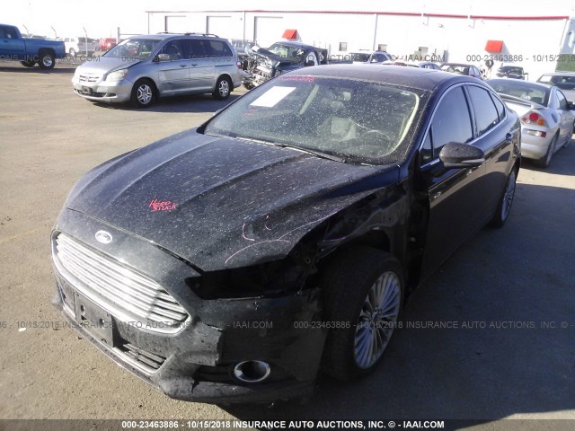 3FA6P0K93DR142226 - 2013 FORD FUSION TITANIUM BLACK photo 2