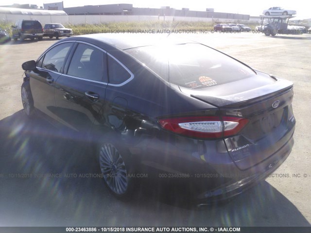 3FA6P0K93DR142226 - 2013 FORD FUSION TITANIUM BLACK photo 3