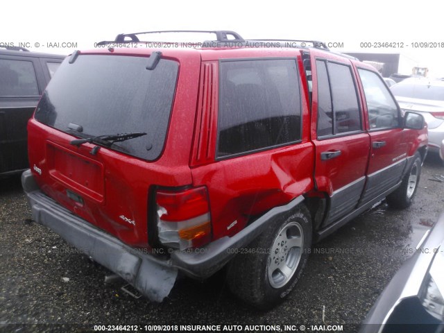 1J4GZ58S6WC265580 - 1998 JEEP GRAND CHEROKEE LAREDO/TSI RED photo 4