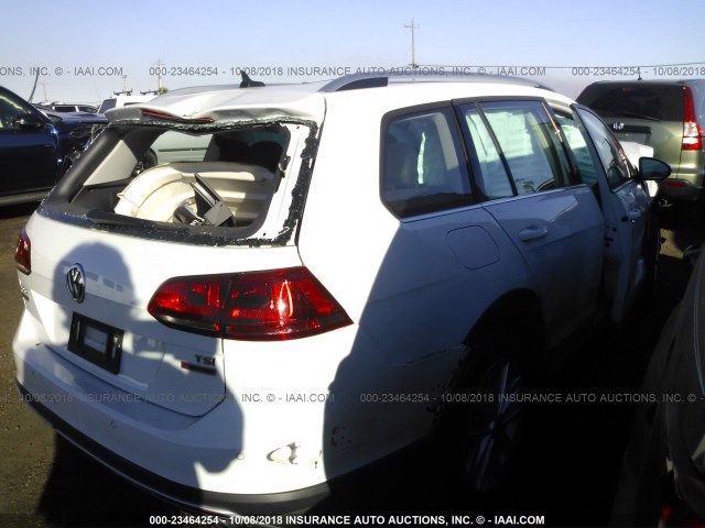 3VWH17AU9HM544142 - 2017 VOLKSWAGEN Golf Alltrack S/SE/SEL WHITE photo 4