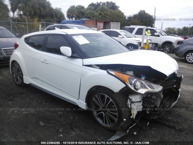 KMHTC6AE7GU294318 - 2016 HYUNDAI VELOSTER TURBO WHITE photo 1