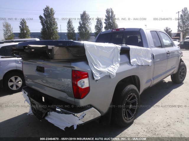 5TFUM5F13FX062544 - 2015 TOYOTA TUNDRA DOUBLE CAB SR/SR5 SILVER photo 4