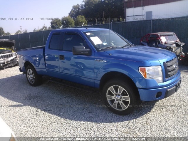 1FTEX1CM8EKF86500 - 2014 FORD F150 SUPER CAB BLUE photo 1