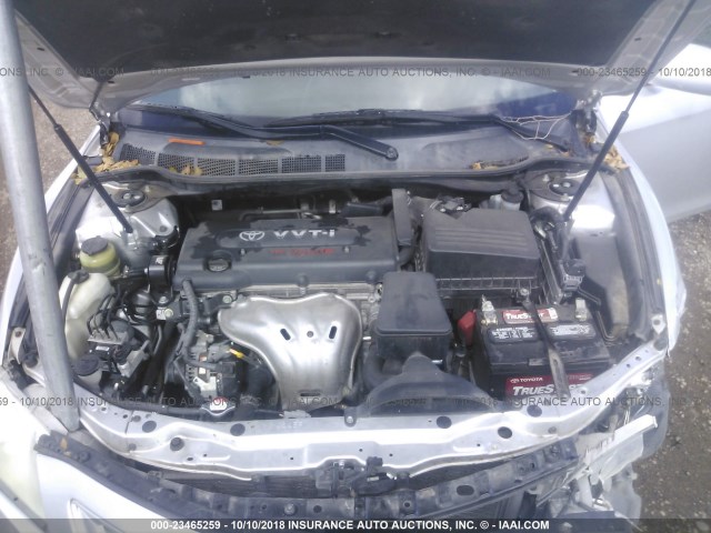 4T4BE46K28R045313 - 2008 TOYOTA CAMRY CE/LE/XLE/SE SILVER photo 10