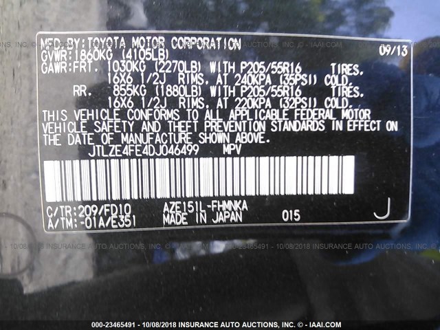 JTLZE4FE4DJ046499 - 2013 TOYOTA SCION XB Қара фото 9