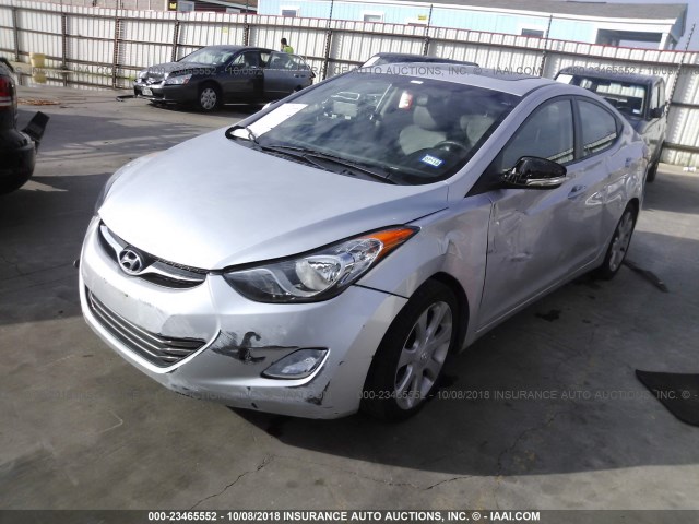 KMHDH4AE8CU272252 - 2012 HYUNDAI ELANTRA GLS/LIMITED SILVER photo 2