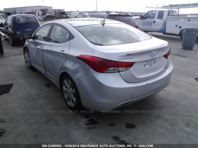 KMHDH4AE8CU272252 - 2012 HYUNDAI ELANTRA GLS/LIMITED SILVER photo 3