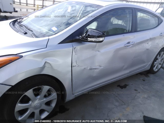 KMHDH4AE8CU272252 - 2012 HYUNDAI ELANTRA GLS/LIMITED SILVER photo 6