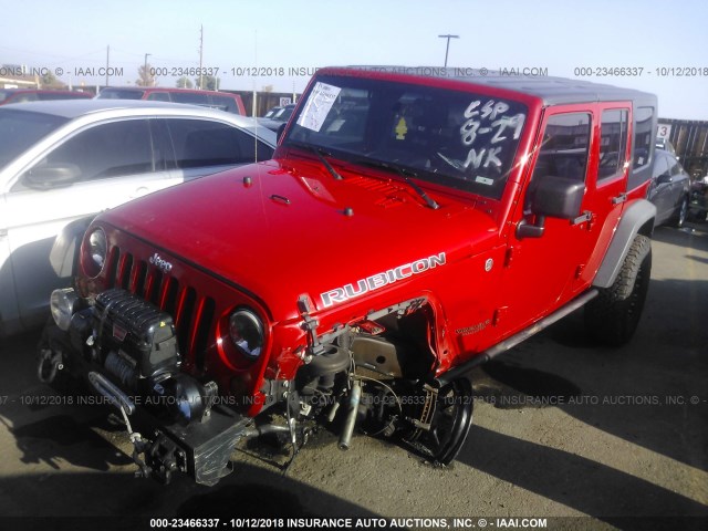 1J4GA69168L593152 - 2008 JEEP WRANGLER UNLIMITE RUBICON RED photo 2