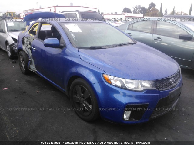 KNAFU6A25B5429512 - 2011 KIA FORTE EX BLUE photo 1