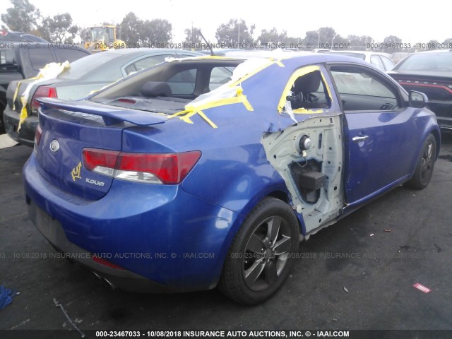 KNAFU6A25B5429512 - 2011 KIA FORTE EX BLUE photo 4