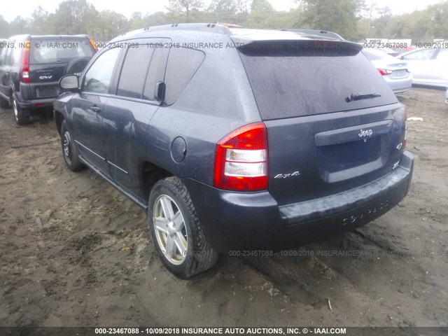 1J8FF47W88D663307 - 2008 JEEP COMPASS SPORT Dark Blue photo 3