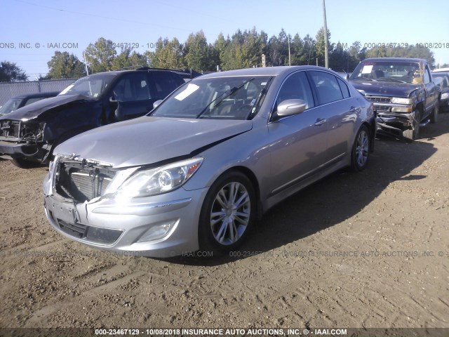 KMHGC4DF6CU204452 - 2012 HYUNDAI GENESIS 4.6L SILVER photo 2