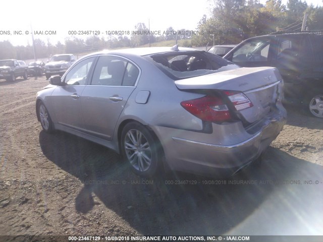 KMHGC4DF6CU204452 - 2012 HYUNDAI GENESIS 4.6L SILVER photo 3