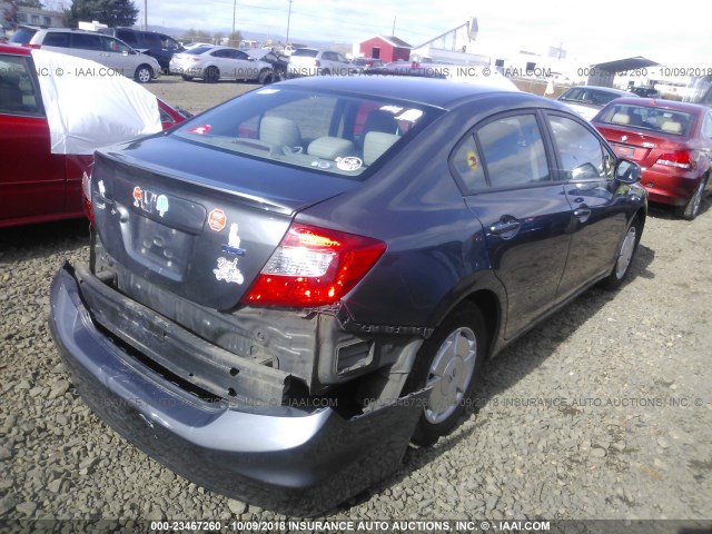 2HGFB2F60CH320321 - 2012 HONDA CIVIC HF SILVER photo 4