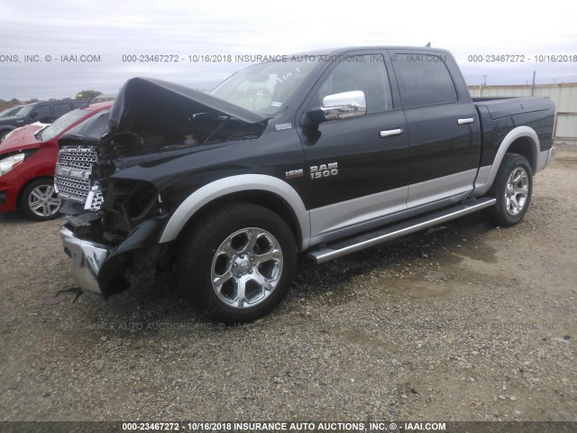 1C6RR7NT5HS803418 - 2017 RAM 1500 LARAMIE BLACK photo 2