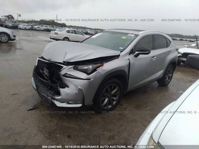 JTJYARBZ8G2032240 - 2016 LEXUS NX 200T/BASE/F SPORT SILVER photo 2