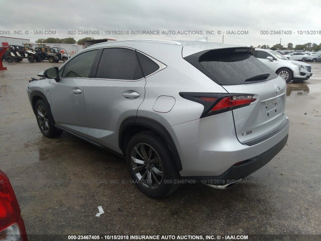 JTJYARBZ8G2032240 - 2016 LEXUS NX 200T/BASE/F SPORT SILVER photo 3