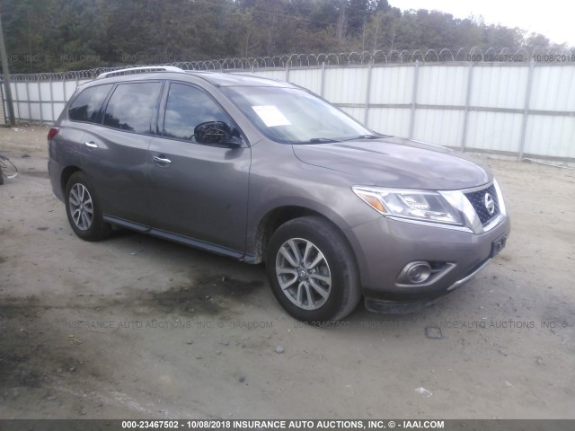 5N1AR2MN4EC634537 - 2014 NISSAN PATHFINDER S/SV/SL/PLATINUM TAN photo 1