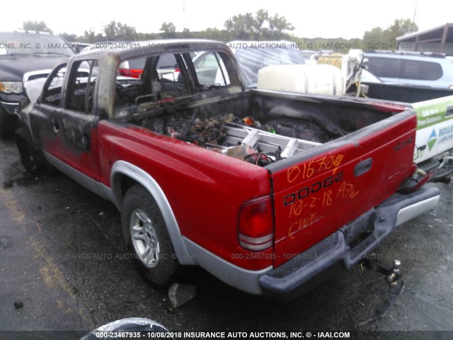 1B7HG48N42S587719 - 2002 DODGE DAKOTA QUAD SLT BROWN photo 3